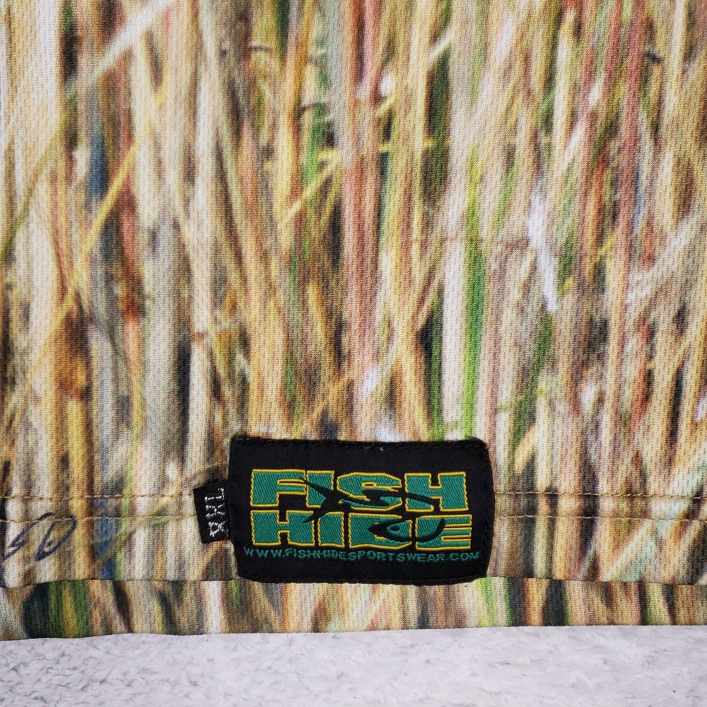 Fish Hide Sportswear Camo Fishing Shirt Mens 2XL Long Sleeve Performance Marsh - Picture 8 of 10